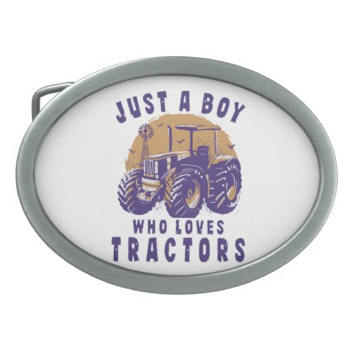Just Boy Who Loves Tractors Farm Trucks Belt Buckle