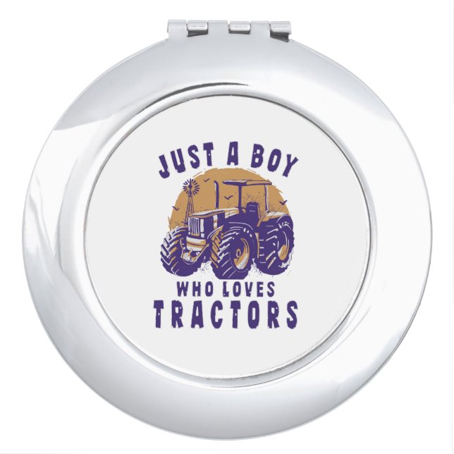 Just Boy Who Loves Tractors Farm Trucks Compact Mirror (Front)