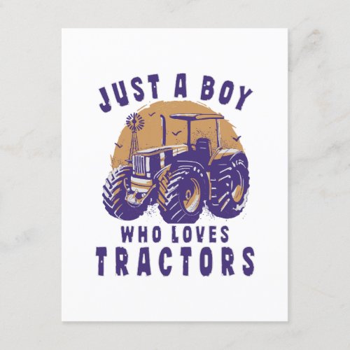 Just Boy Who Loves Tractors Farm Trucks Enclosure Card