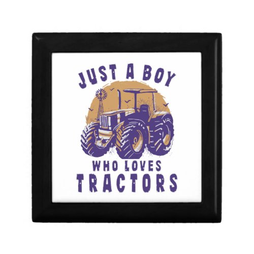 Just Boy Who Loves Tractors Farm Trucks Gift Box