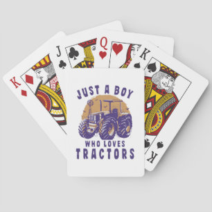Just Boy Who Loves Tractors Farm Trucks Poker Cards