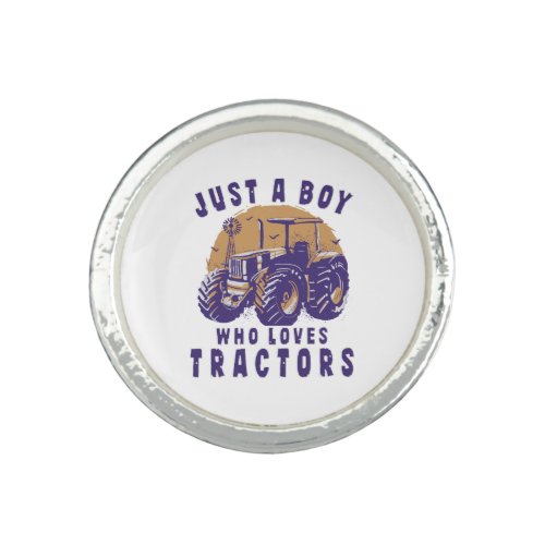 Just Boy Who Loves Tractors Farm Trucks Ring