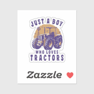 Just Boy Who Loves Tractors Farm Trucks Sticker