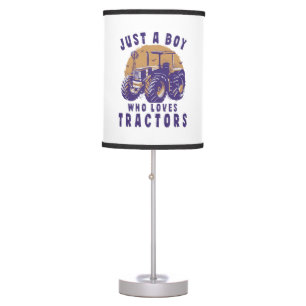 Just Boy Who Loves Tractors Farm Trucks Table Lamp