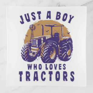 Just Boy Who Loves Tractors Farm Trucks Trinket Tray