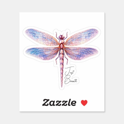 Just Breath Fairycore Pink Dragonfly  Sticker