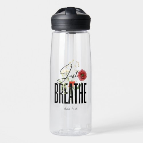 Just Breath Inspiration Floral Yoga Water Bottle