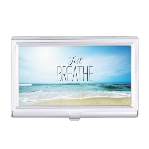 Just Breathe at the Beach Business Card Case