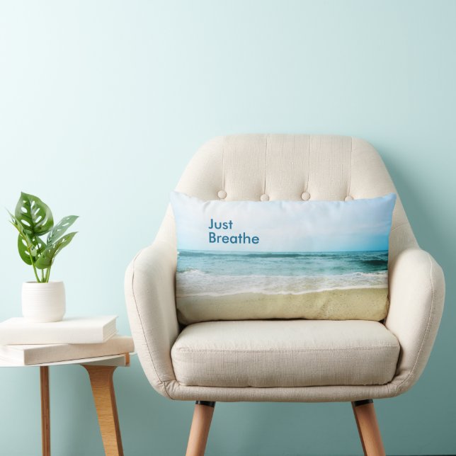 Just Breathe at the Beach Lumbar Pillow (Chair)