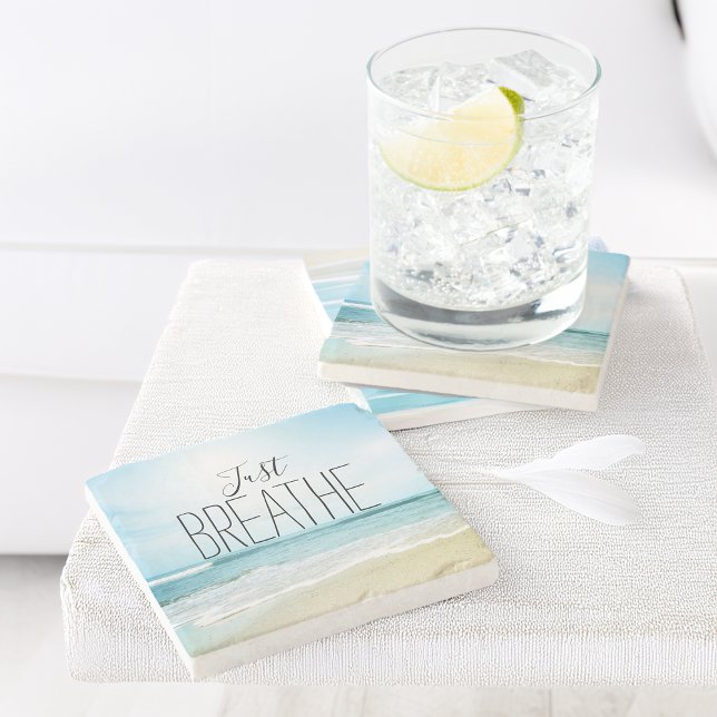 Just Breathe at the Beach Stone Coaster (Just Breathe at the Beach Stone Coaster)