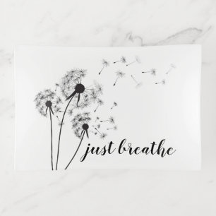 JUST BREATHE Blowing Dandelion Modern Trinket Tray