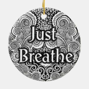 Just Breathe – Calming Mandala-Inspired  Ceramic Ornament