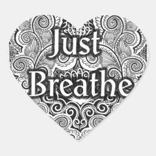 Just Breathe – Calming Mandala-Inspired Heart Sticker