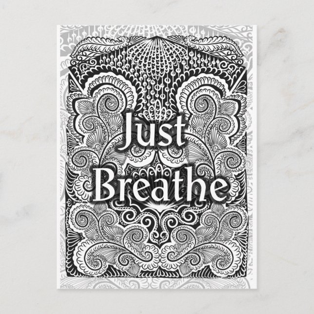 Just Breathe – Calming Mandala-Inspired  Postcard (Front)