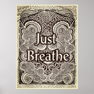Just Breathe – Calming Mandala-Inspired Poster