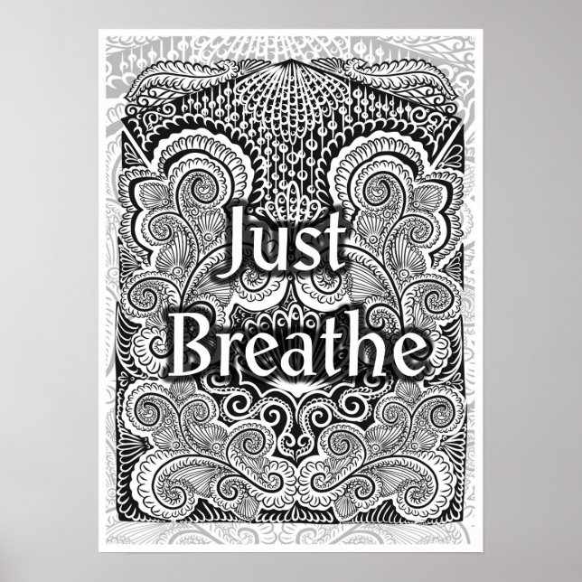 Just Breathe – Calming Mandala-Inspired  Poster (Front)