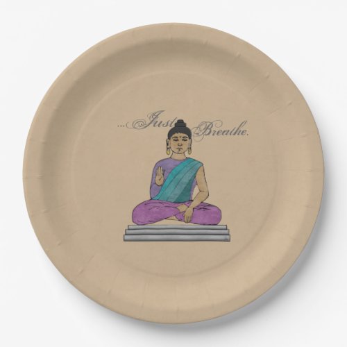 Just Breathe Calming Seated Buddha Paper Plates
