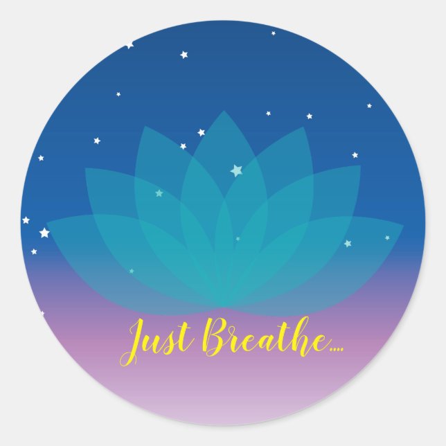Just Breathe- Classic Round Sticker (Front)