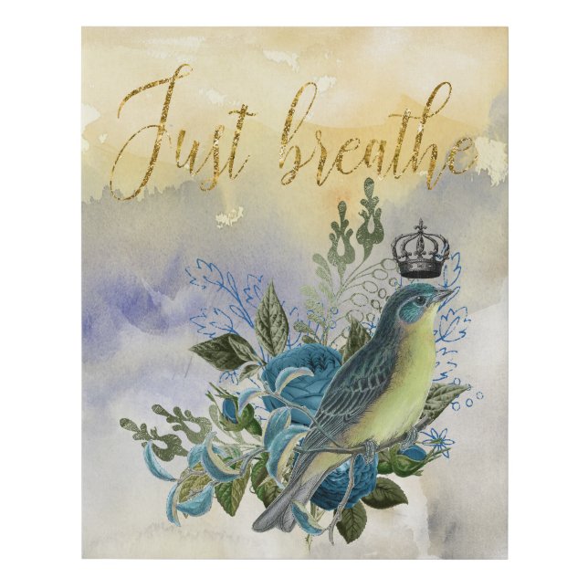 Just Breathe Collage Faux Canvas Print (Front)