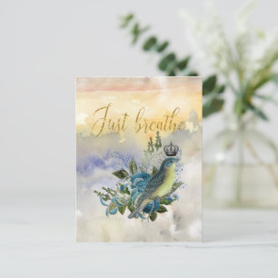 Just Breathe Collage Postcard