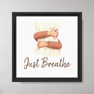 Just Breathe Cozy Self Care Illustration Canvas Print