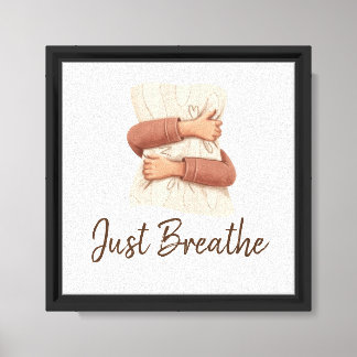 Just Breathe Cozy Self Care Illustration Canvas Print