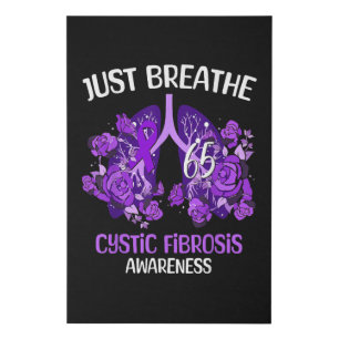 Just Breathe Cystic Fibrosis Awareness Faux Canvas Print