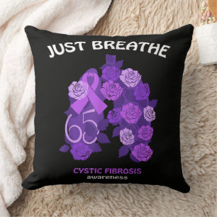 Just Breathe Cystic Fibrosis Awareness Throw Pillow