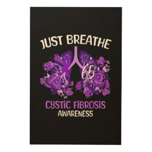 Just Breathe Cystic Fibrosis Awareness Wood Wall Art