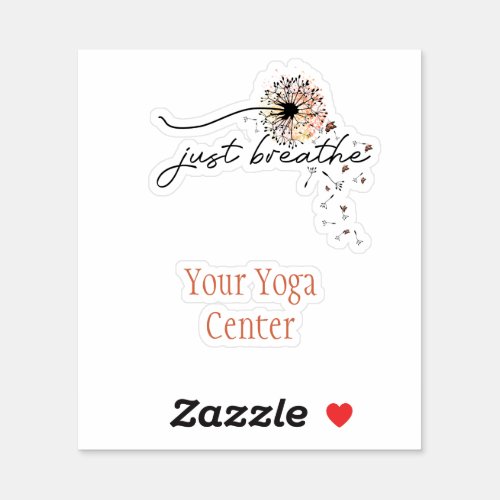 Just Breathe Dandelion Butterfly Inspiration Yoga Sticker