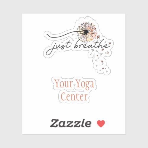 Just Breathe Dandelion Butterfly Inspiration Yoga Sticker