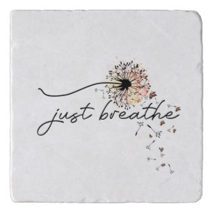 Just Breathe Dandelion Butterfly Inspiration Yoga  Trivet