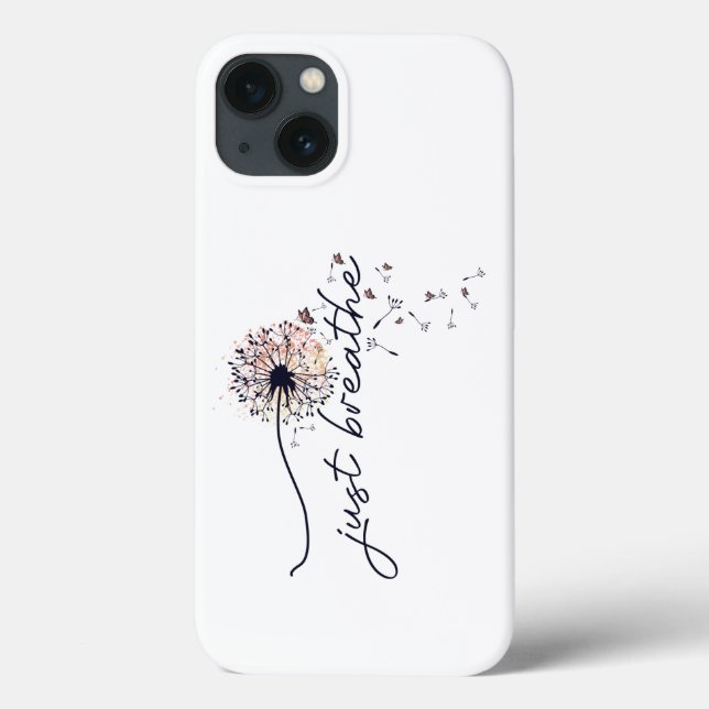 Just Breathe Dandelion Encouragement Yoga Case-Mate iPhone Case (Back)