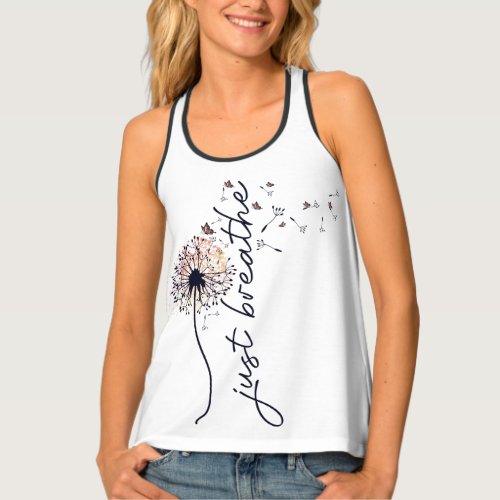 Just Breathe Dandelion Encouragement Yoga Tank Top