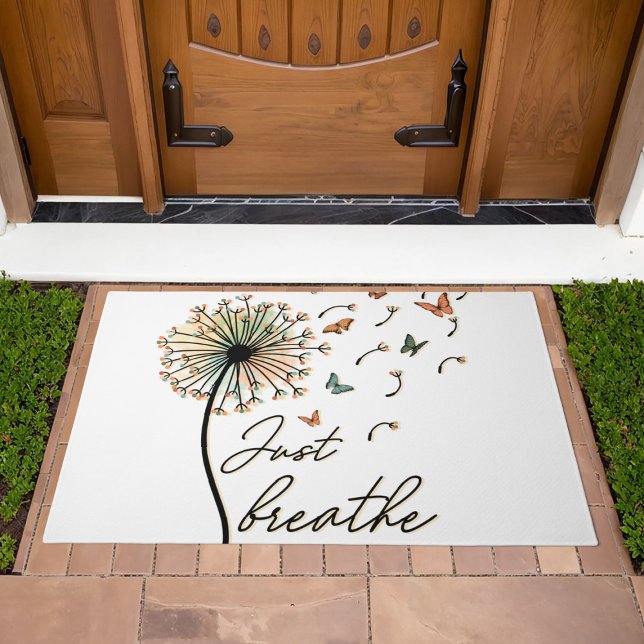 Just Breathe Dandelion with Butterflies Doormat (Creator Uploaded)