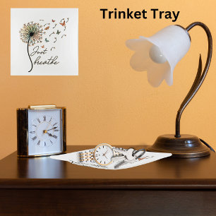 Just Breathe Dandelion with Butterflies Trinket Tray