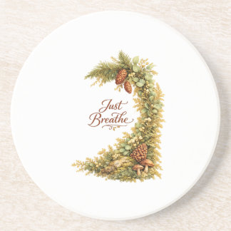 Just Breathe Forest Watercolor Coasters
