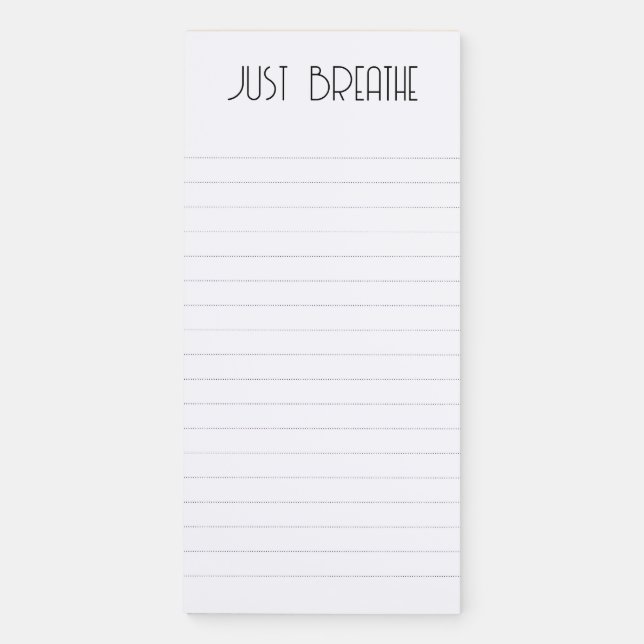 Just Breathe Inspirational Minimalist Notepad (Front)