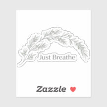 Just Breathe Minimalist Botanical Sticker
