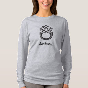 Just Breathe Minimalist Succulent Lotus Graphic T-Shirt
