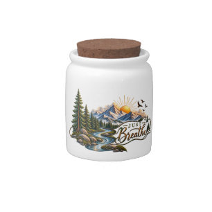 Just Breathe Mountain & Forest Candy Jar