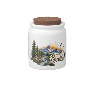 Just Breathe Mountain & Forest Candy Jar