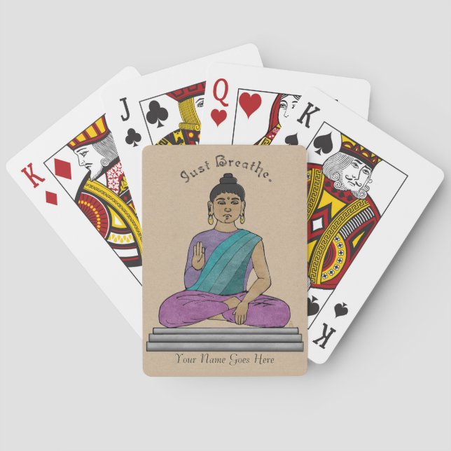 Just Breathe (Personalized Deck of Cards) Poker Cards (Back)