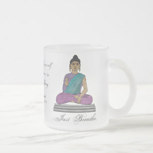 Just Breathe (Personalized Frosted Glass Mug) Frosted Glass Coffee Mug