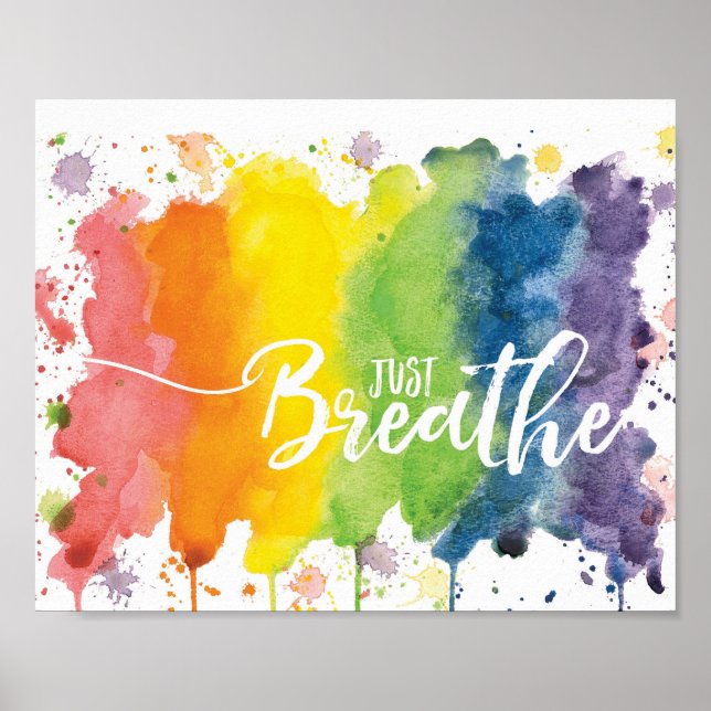 Just Breathe - Rainbow Poster (Front)