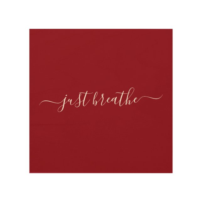 Just Breathe red Script Poster (Front)