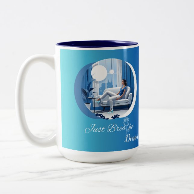 Just Breathe Self care mug (Left)