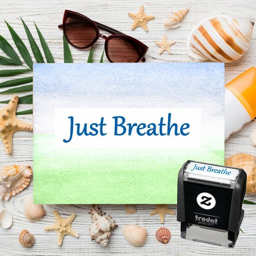 Just Breathe Self_inking Stamp