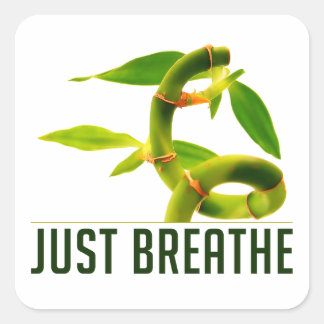 Just Breathe Square Sticker