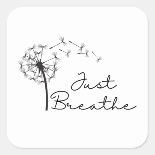 Just Breathe Sticker with Dandelion